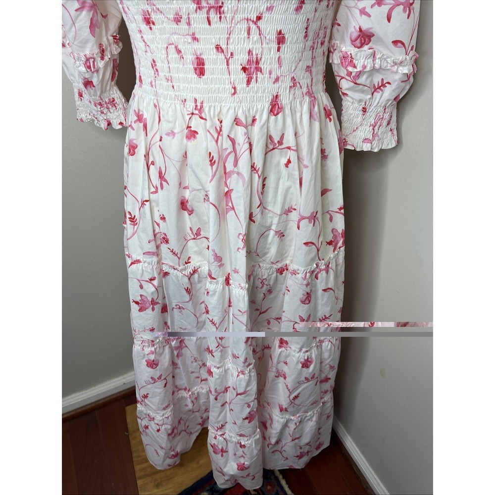 Hill House Nesli Nap Dress in Pink Rose Botanica XS - Picture 8 of 10